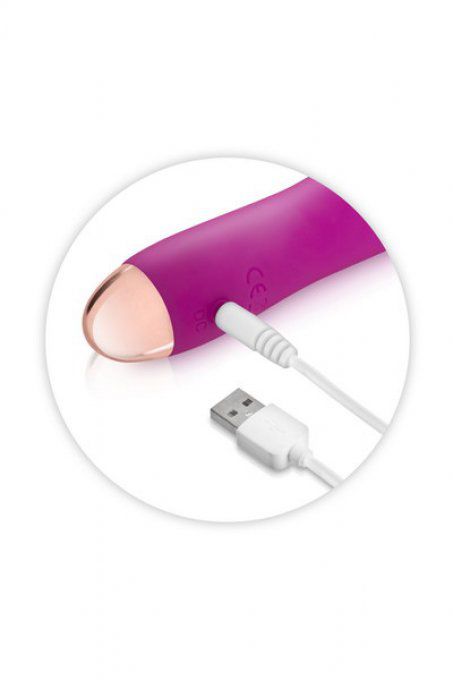 GIGGLE Vibromasseur rose ondulé USB