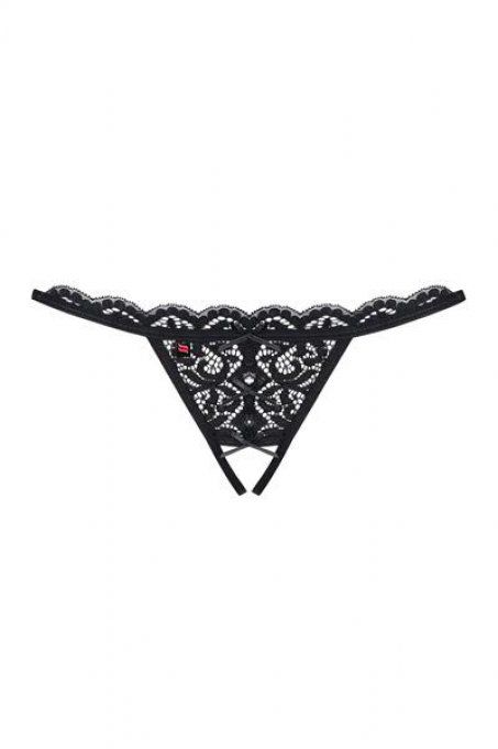 String ouvert noir taille S