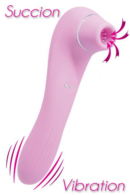 rose Stimulateur Clitoridien et vaginal USB à DOUBLE Stimulation par Succion ou Vibration